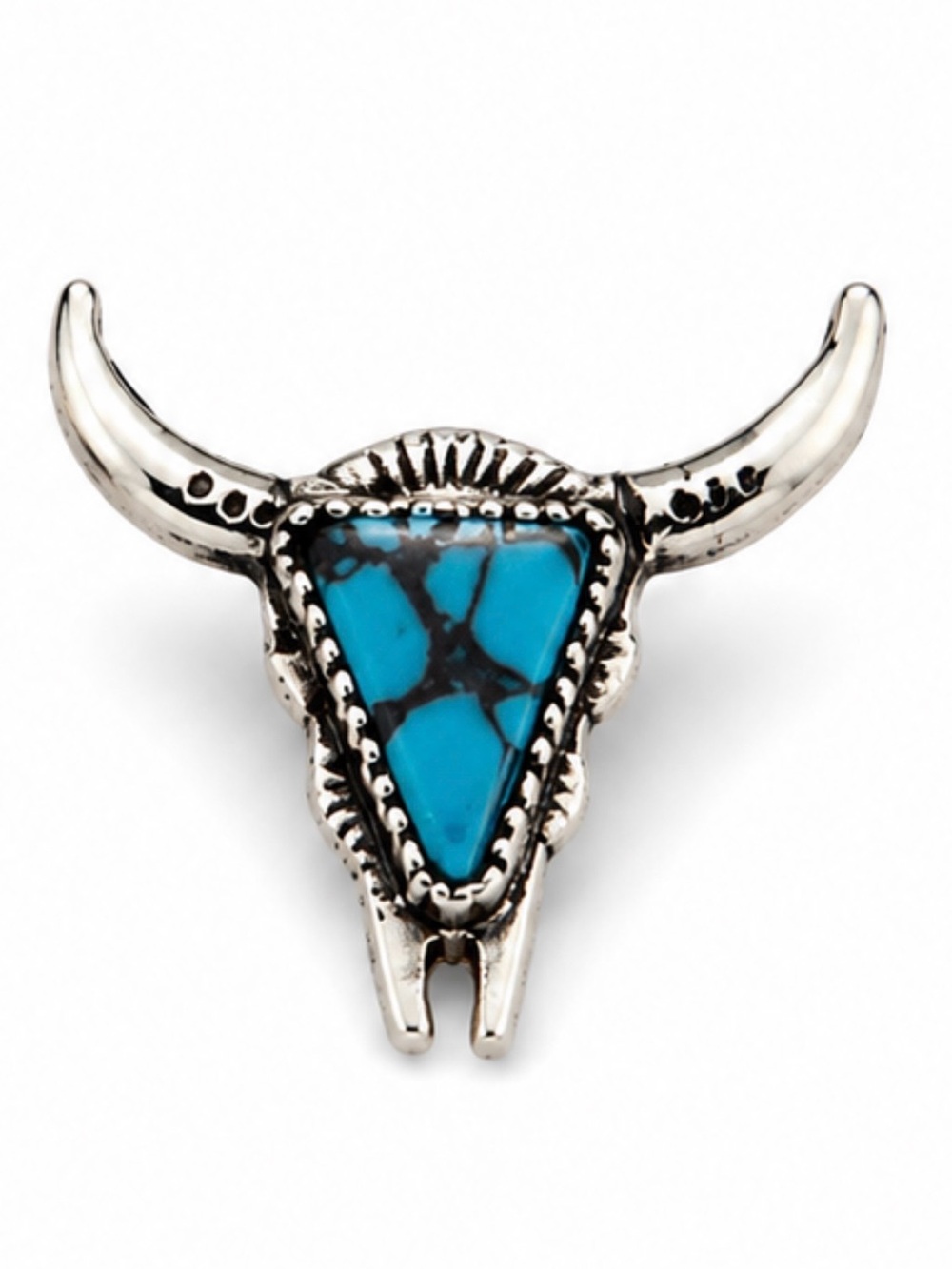 Myra Bag Turquoise Bull Skull Stud Earrings - Picture 6 of 8